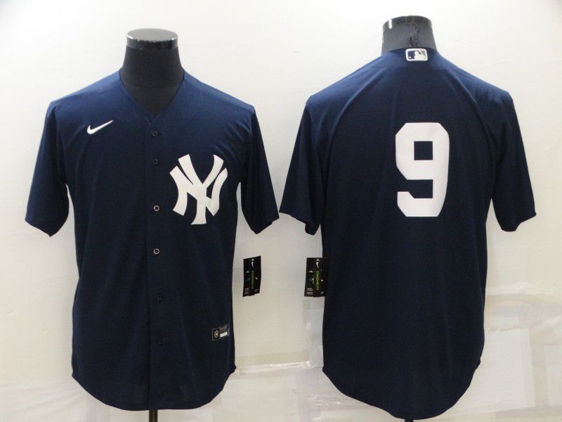 Men New York Yankees 9 No Name Blue Game Nike 2022 MLB Jersey
